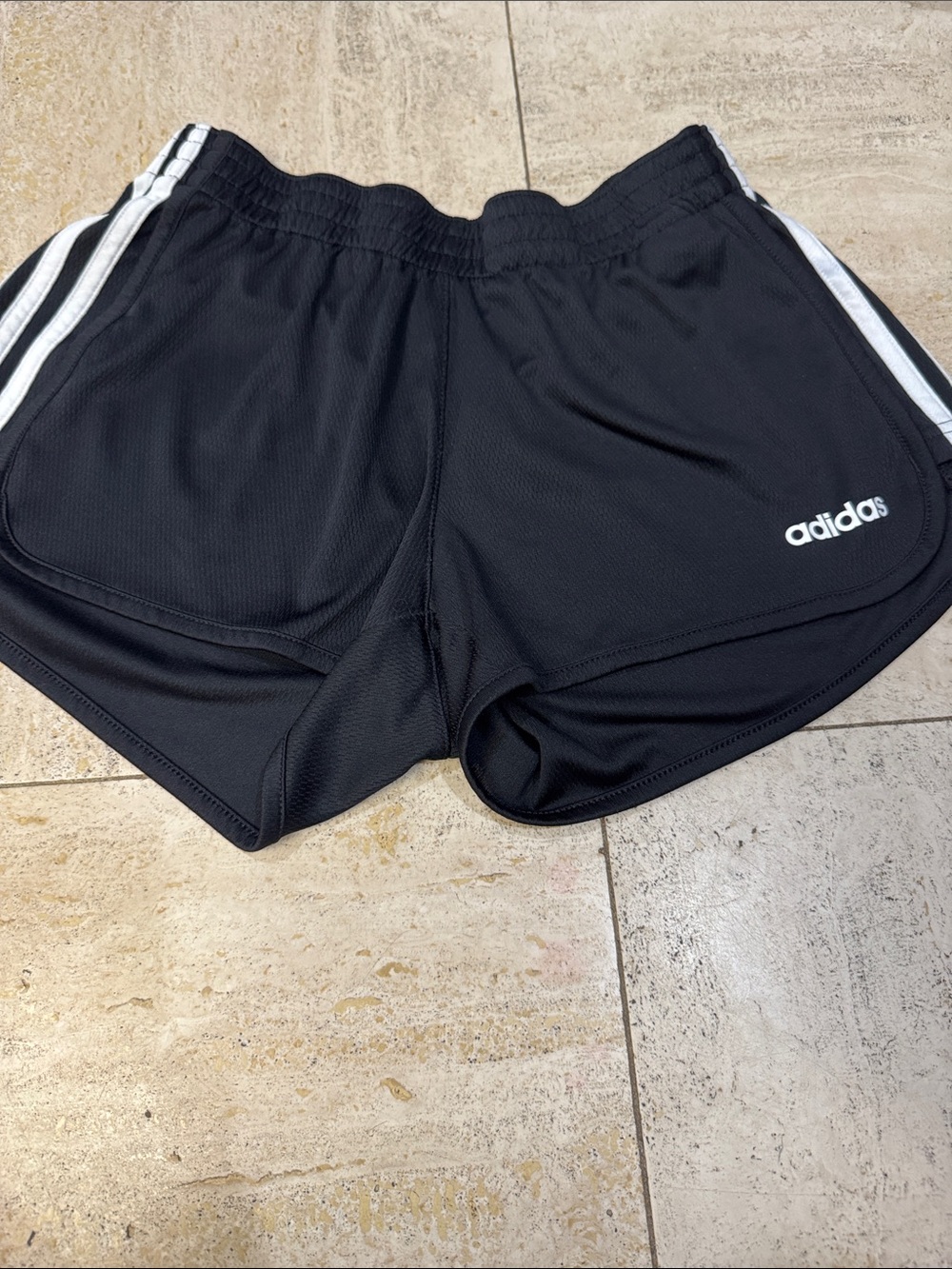 adidas Black Athletic Shorts with White 3-Stripes